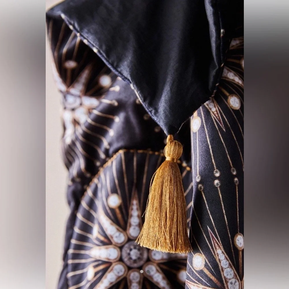 Anthropologie Catherine Martin Black Velveteen Throw